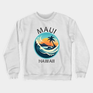 Maui Hawaii (with Black Lettering) Crewneck Sweatshirt